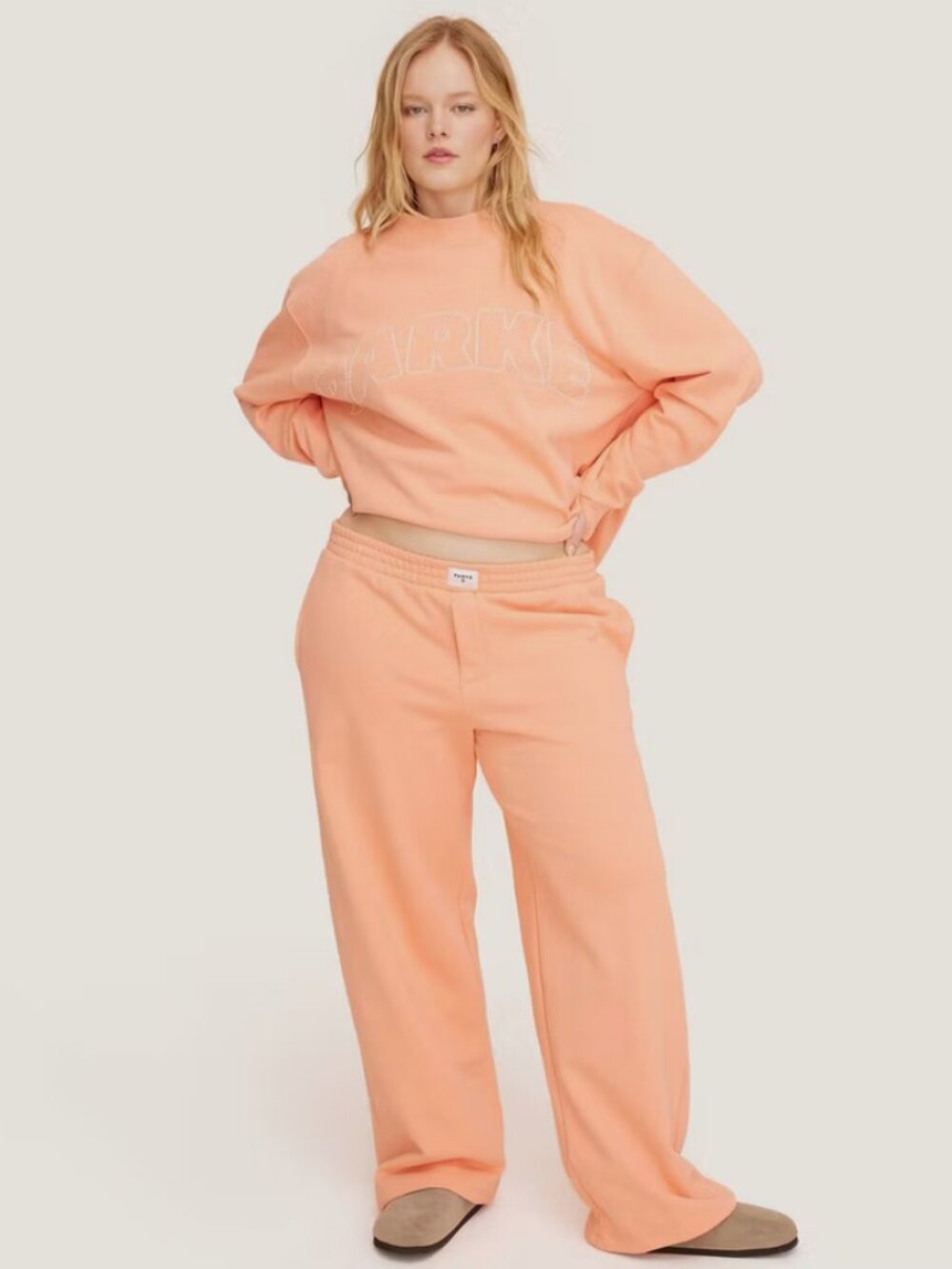 Women's High-Rise Boxer Sweatpants - Parke x Target Peach Orange XXL